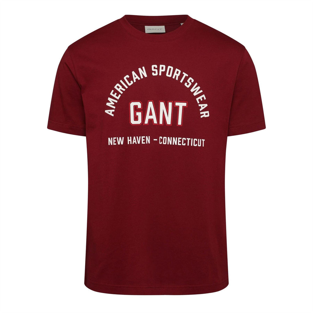 Gant Printed Logo Text Graphic Crew Neck Short Sleeve T-Shirt