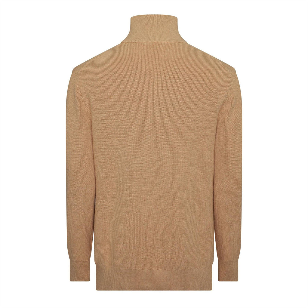 Gant Merino Zip Neck High Collar Long Sleeve Sweater