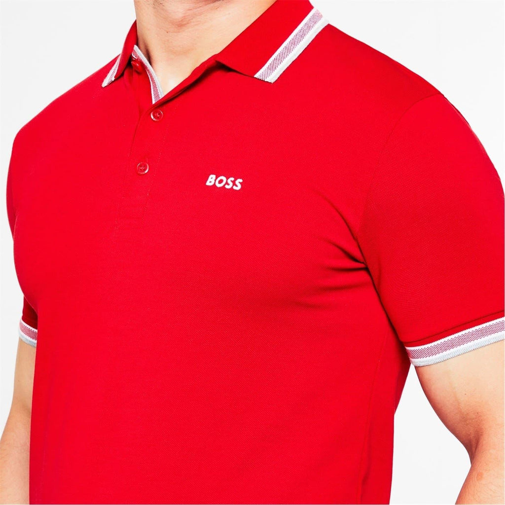 Boss Green Paddy Polo Shirt With Contrast Tipping