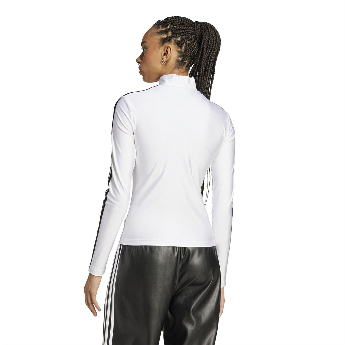 adidas Originals Slim Fit Mock Neck Long Sleeve T-Shirt