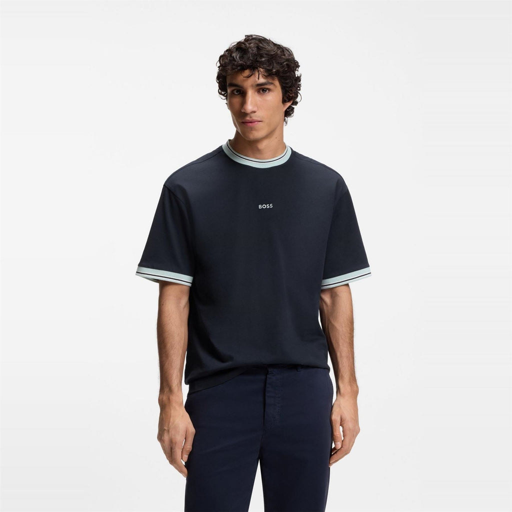 Boss Wordmark Printed Logo Crew Neck Short Sleeve T-Shirt
